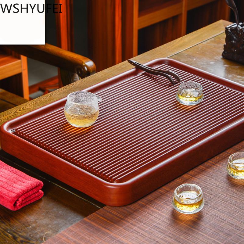 Натуральный деревянный поднос для чая, китайский чайный столик, чайный сервиз, доска высокого качества, бакелитовый поднос двойного назначения, инструменты для китайской чайной церемонии