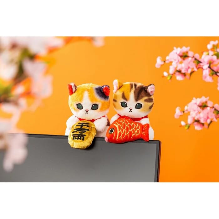 Mofusand Кот Наблюдает за Рабочим Столом Подвесная Плюшевая Игрушка Счастливый Овал