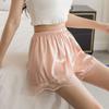 Summer Sexy Ice Silk Safety Pants Lace Edge Leggings Safety Shorts Ladies Underwear Satin Non Curled Hem Panties