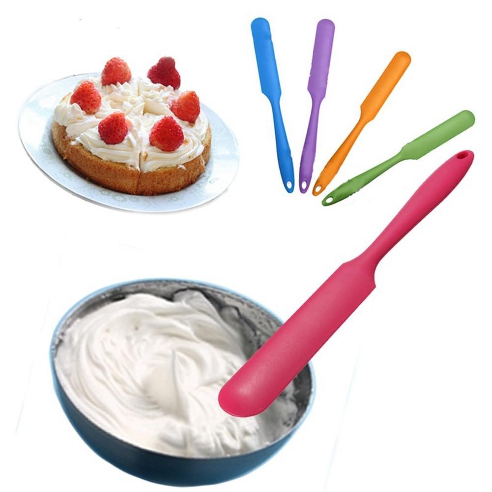 1 x Silicone Batter Spatula Cake Cream Mixer Long Handled Models Baking Scraper Random Color KTY