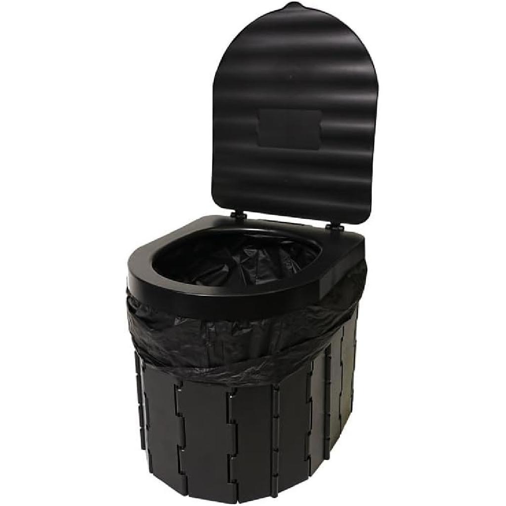 Portable Camping Toilet for Adults Outdoor with Lid Folding Composting Toilets for Hiking Waterproof Porta Potty, Car Camping Essentials