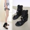 Fashion Women's Casual Sandals with Retro Design Wedge Heels Buckle Straps and Soft Sole for Everyday Wear