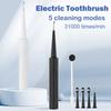 Power Electric Toothbrush Teeth Whitening USB Rechargeable Toothbrushes 5 Modes with 3 Brush Heads for Adults and Kids