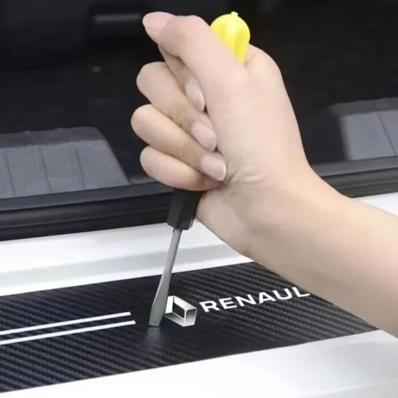 2026 Hot For Renault Interior Stickers For Renault Megane 2 3 4 Twingo Clio Talisman Captur Sandero 5Pcs Leather Car Door Decals SS1