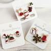 Rinhoo 3pcs Enamel Christmas Brooches Set Bells Gift Box Snowflake Deer Snowman Santa Claus Xmas Tree Badges Pins Gifts