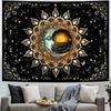Амейахуд Гобелен Луна и Солнце Духовный Мандала Гобелен Черные Цветочные Растения Гобелены Хиппи Бохо Гобелены Винтажный Эстетичный Настенный Декор