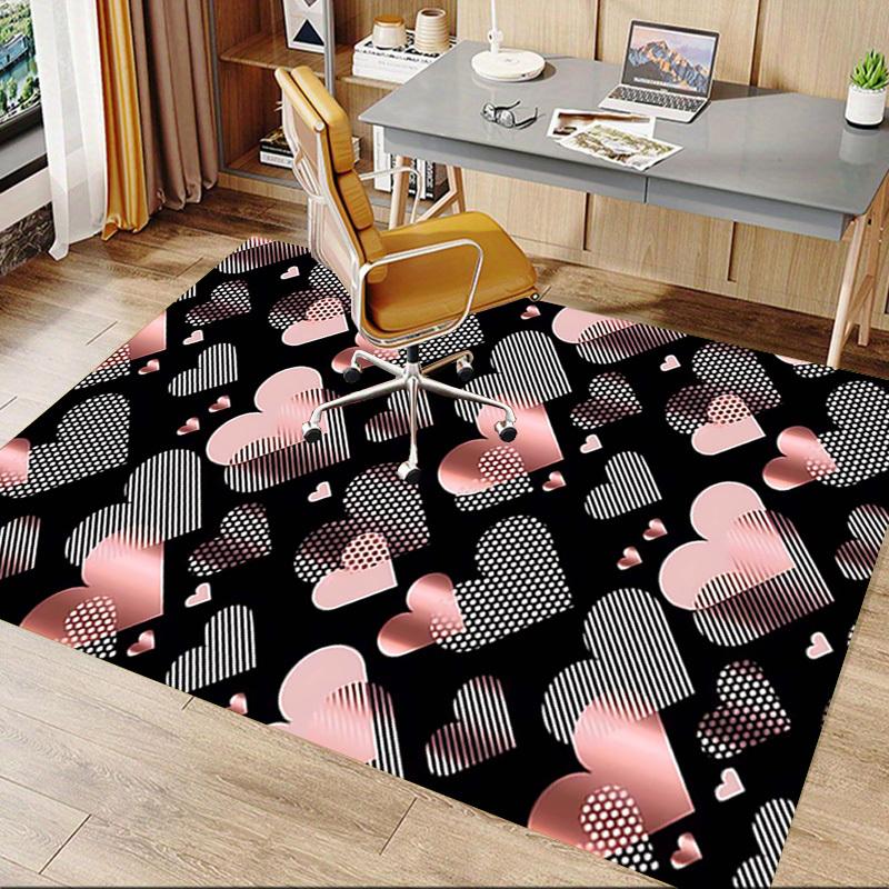 1PC Heart Pattern Non-Slip Floor Carpet Compatible for Office&Living Room&Bedroom&Dining room - Flat- Soft & Pattern, Vibrant Colors-W275