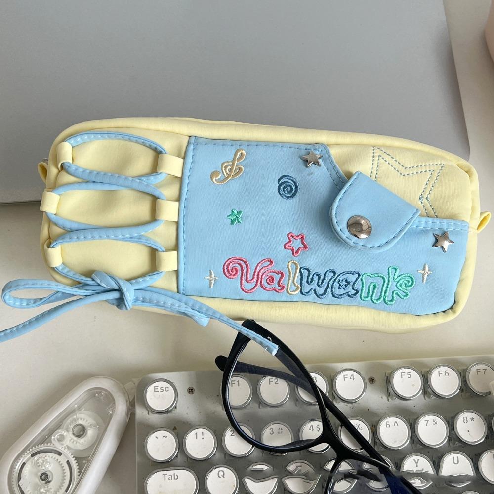 Large Capacity Pen Bag Zipper Stationery Organizer INS Pencil Case Students