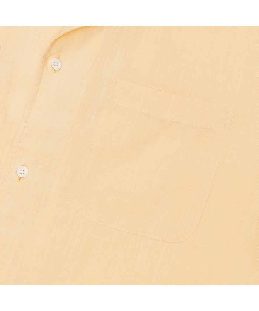 PRODESHIRT [Полуоверсайз] Кубинская льняная рубашка с открытым воротником (Мед)