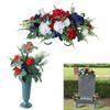 Artificial Cemetery Flower Saddle Cemetery Tombstone Flower Saddle Artificial Flower Bouquet for Graveyard Decorations
