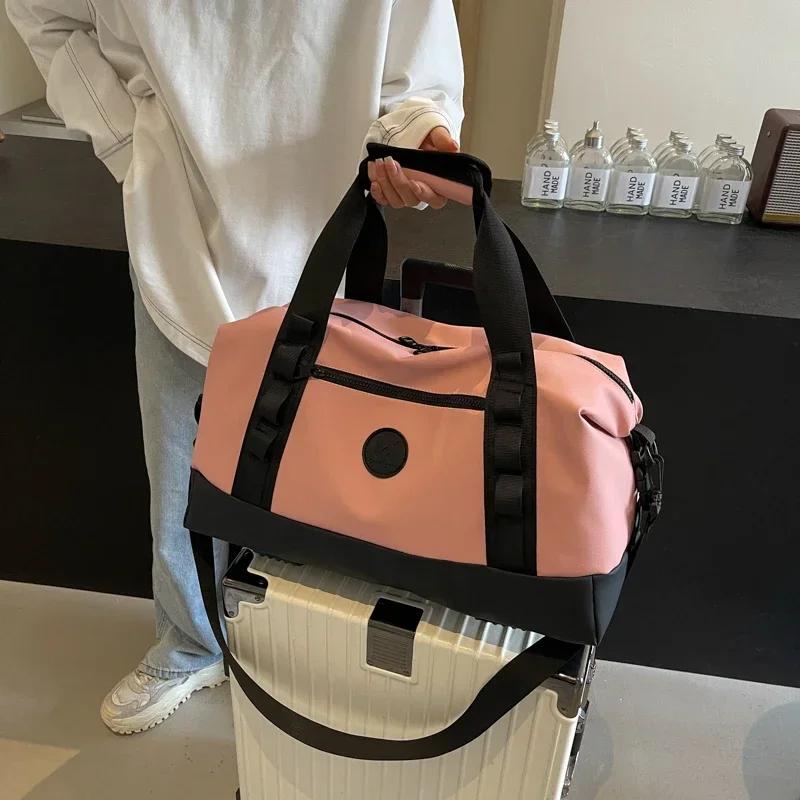 Женские дорожные сумки большой вместимости, мягкая, высококачественная, повседневная, однотонная, на молнии, Оксфорд