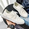 Four Seasons Simple Board Shoes Мужская мода Повседневная обувь для мальчиков на шнуровке Низкие белые туфли Корейская версия Универсальная дышащая обувь