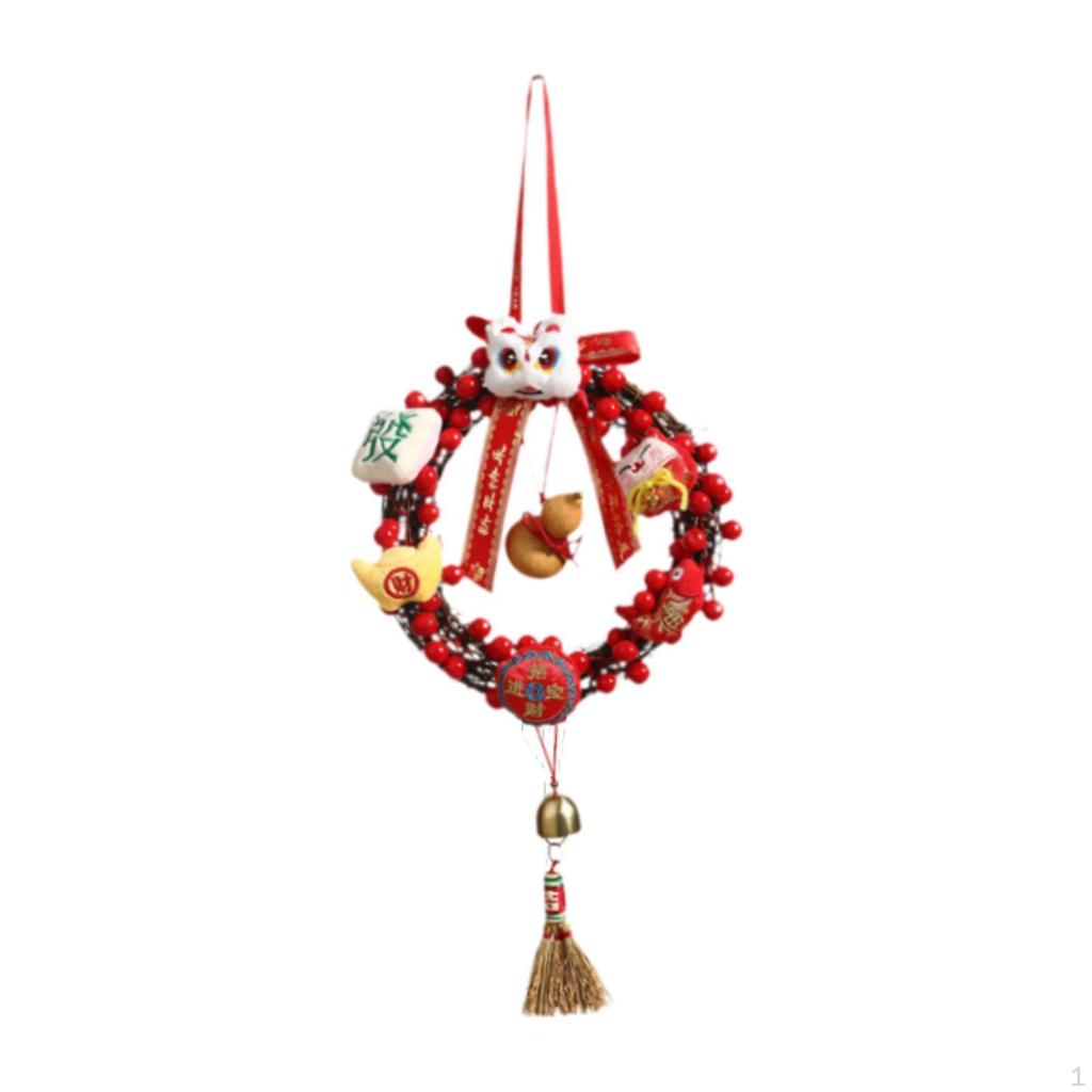 Chinese Year Wreath Seasonal Hanging Ornament Festive Holiday Decoration Front Door for