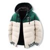 Cotton Jacket Men's Models Embroidery Color Collision Trend Loose Remove Cap Double-sided Wear Thickened Cotton Jacket Hooded Jacket