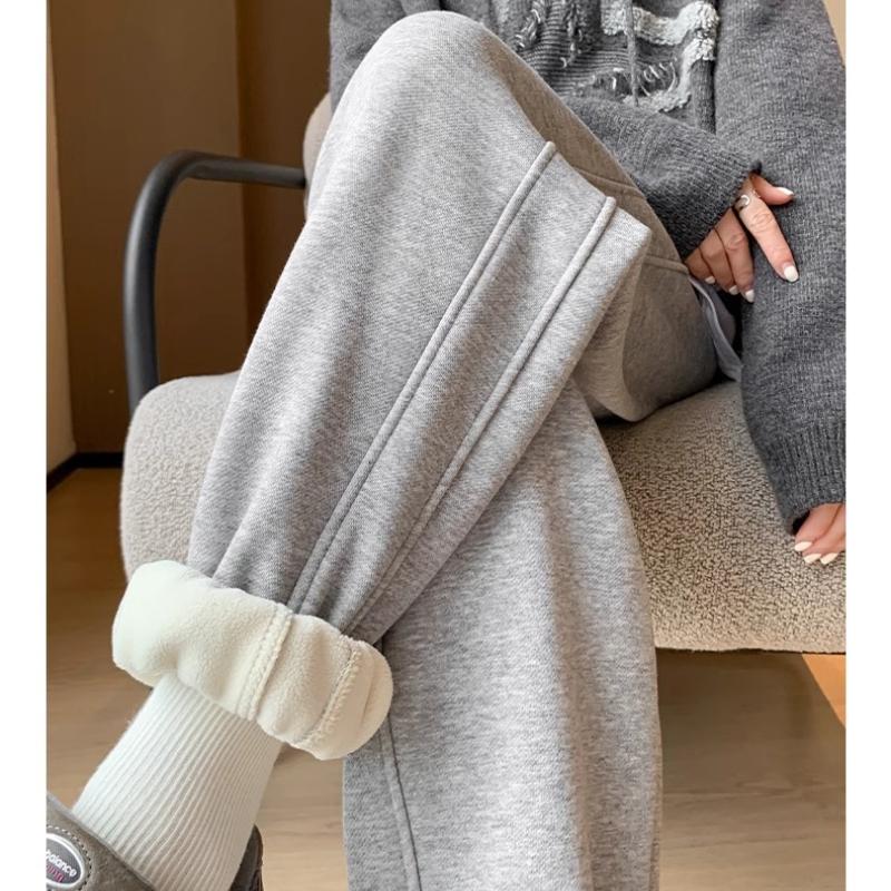 Брюки-бананы с заплатками сбоку, модные спортивные зимние спортивные штаны, толстые плюшевые трикотажные брюки, свободные повседневные джоггеры, женская мода