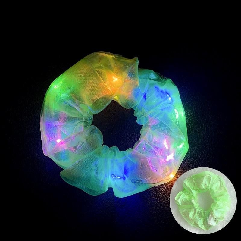 1Pc Hair Accessories Festival Party Light-up Glow Effects Women Hair Rope Fashion LED Hair Tie Scrunchie