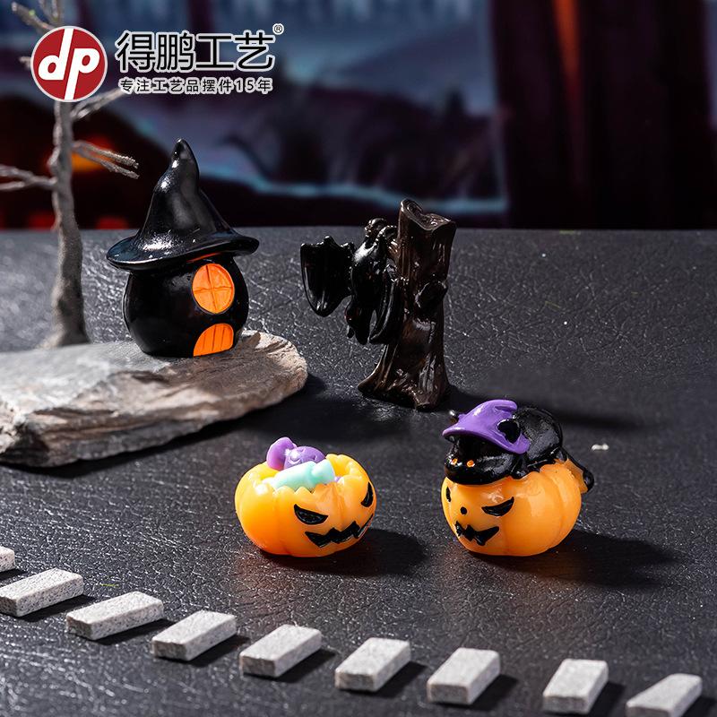 Accesorios Decoración Halloween Figuras Miniatura Momia Calavera Conejo Casa Mágica Fantasma Calabaza Decoración Escena Escritorio Set 8 Piezas