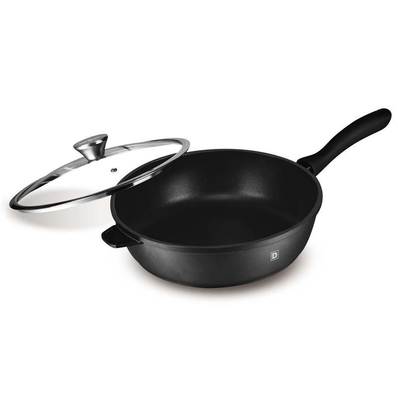 Sauteuse Noire Fonte D'aluminium 28cm Avec Couvercle Tfi Durand Dupont