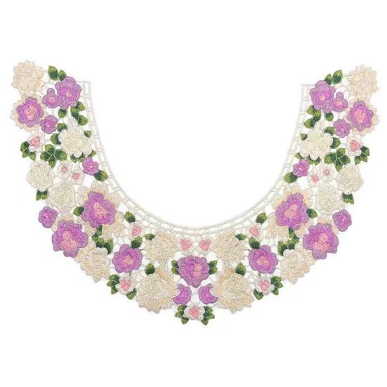 Ложный воротник с вышитым цветочным узором, регулируемая шнуровка, кукольная горловина, съемный отстегивающийся воротник-полуворотник