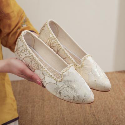 [Qianrou] 2024 летние новые продукты Китайский стиль ретро вышитая обувь женская обувь этнический стиль старинная женская обувь обувь ханьфу