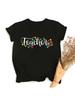 Unisex Merry Christmas Teacher Graphic Tshirt Santa Hat Letter Print Short Sleeve Cotton Casual Winter Holiday Gift Tee Top