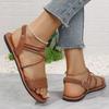 Large Size Sandals Women Summer Outer Wear Fashion Hundred Woven Flat Roman Sandals