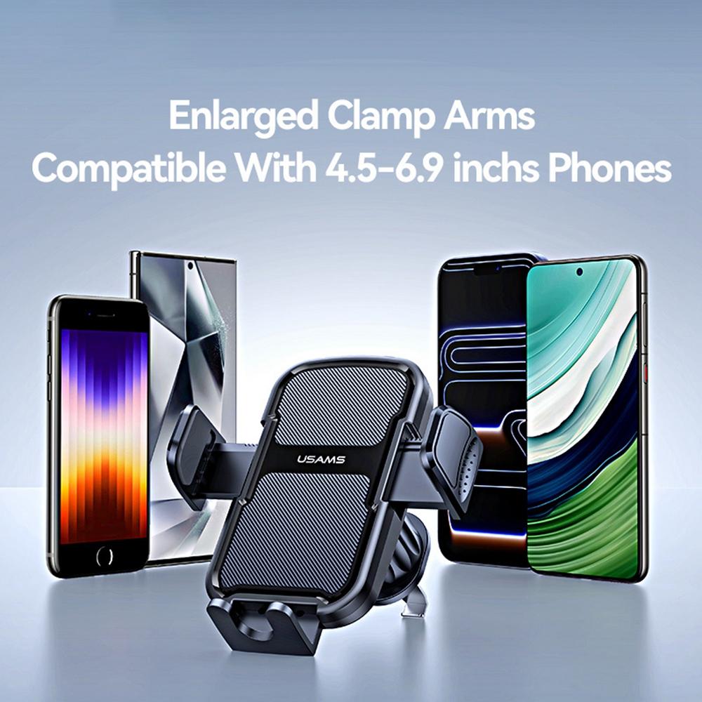 USAMS ZJ085 Air Vent Car Phone Holder One Touch Lock Release Rotating Phone Mount with Alloy Hook