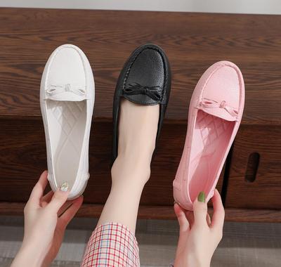 2022 Женские белые лоферы в корейском стиле - Плоские, для мам, Повседневные с низким вырезом, Обувь для медсестер и беременных.