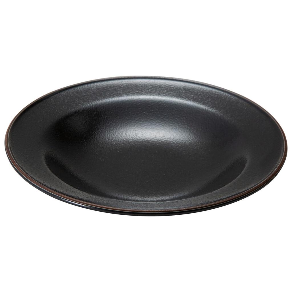 Mino Ware Plate, Approximately 21cm In Diameter, Biscuit, Black, Made In Japan, Microwave Safe, Dishwasher Safe 30874