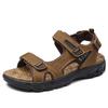 Mens Summer Sandals Thick Sole Open Toe Genuine Leather Soft Bottom Fashion Large Size Outdoor Casual Shoes