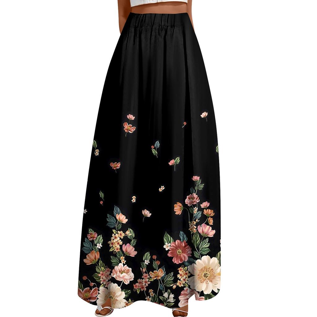 Женская повседневная модная распашная юбка с принтом в горошек Свободная плиссированная юбка до половины тела с карманами