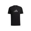 Fi 3-Bar Tee Logo Повседневная спортивная футболка с круглым вырезом и коротким рукавом Мужские топы Черный H39354