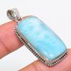 Natural Republic Larimar Gemstone 925 Solid Sterling Silver Gift Pendant 2" T5p99