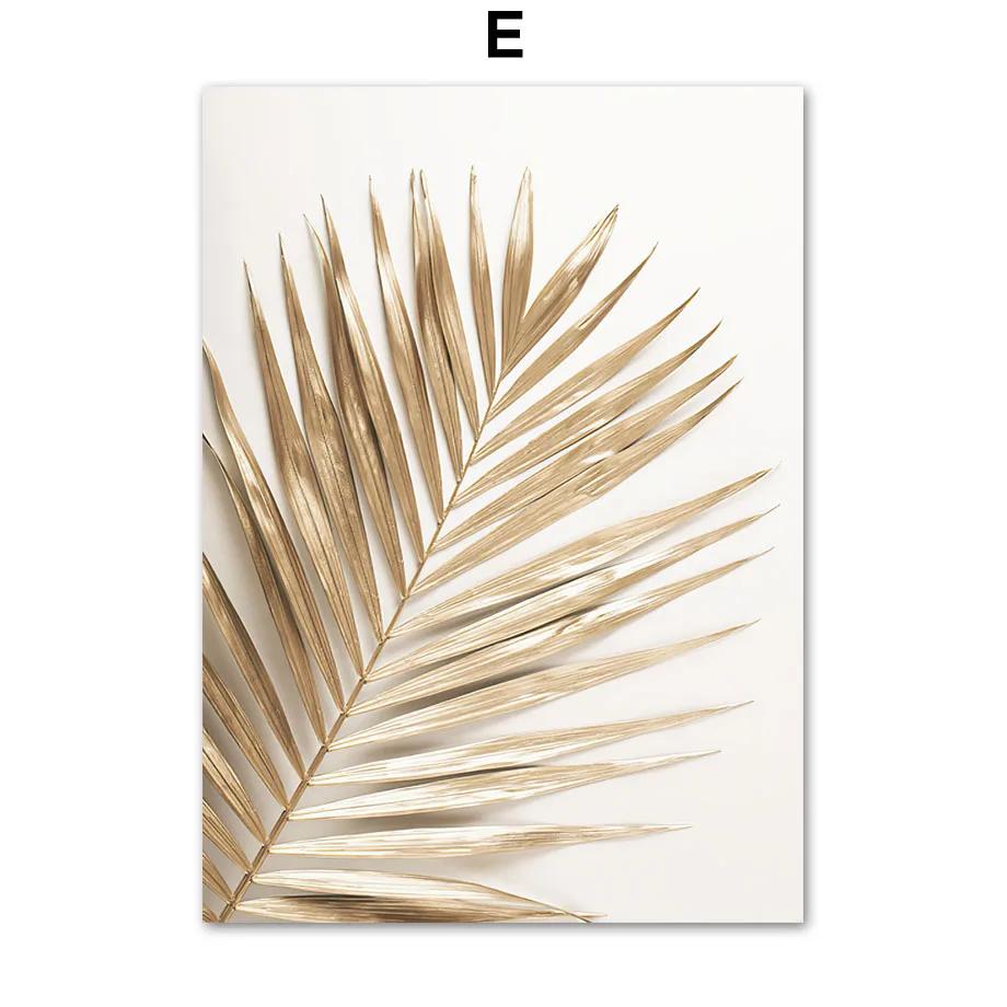 Золотые Зеленые Листья Цветок Абстрактные Модные Постеры И Принты Холст Живопись Настенное Искусство Картины Для Гостиной Домашний Декор