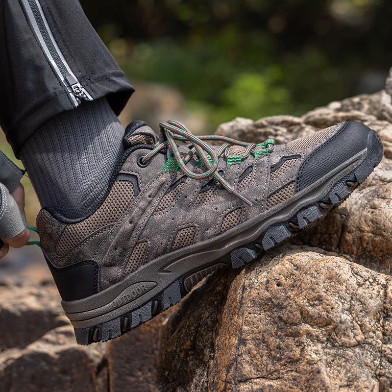 Мужская обувь для пеших прогулок на открытом воздухе, шнуровка, противоскользящая, низкий верх, амортизирующая, дышащая, повседневная спортивная обувь для мужчин