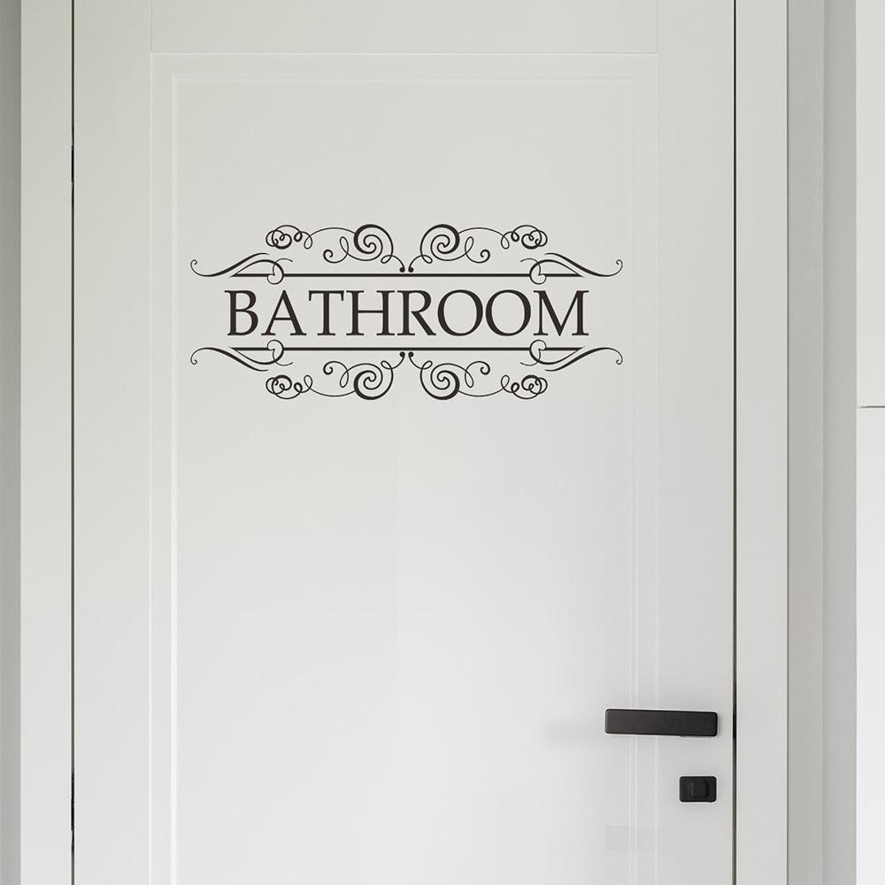 Английский слоган Наклейки на двери ванной и туалета для украшения дома Наклейки на стены