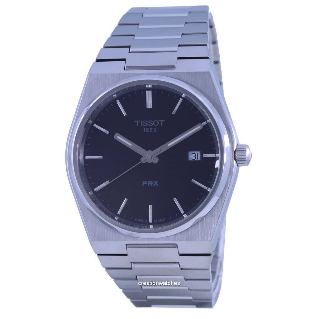 Tissot T-Classic PRX Кварцевые часы с черным циферблатом T137.410.11.051.00 T1374101105100 100M Мужские часы