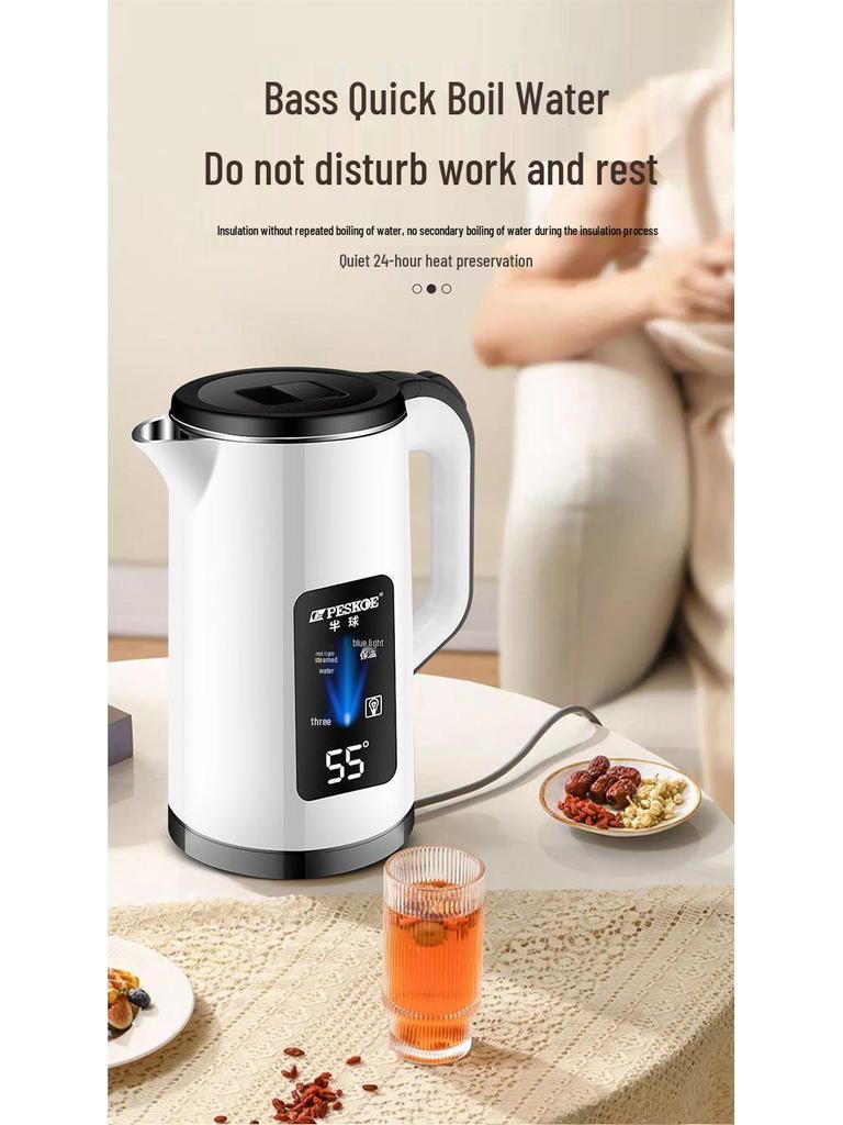 3 л Большой Электрический Чайник: Автоизоляция, Идеально для общежитий, Прочный для домашнего использования.