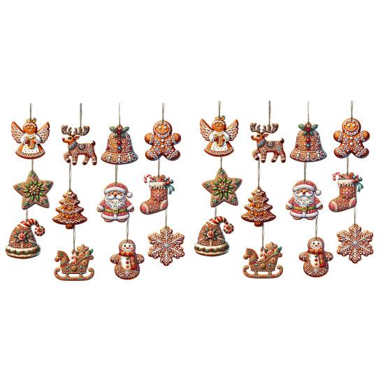 Пряничный кулон, деревянное рождественское украшение, Санта-Клаус, пряничные человечки, подвесной декор для каминной полки рождественской елки