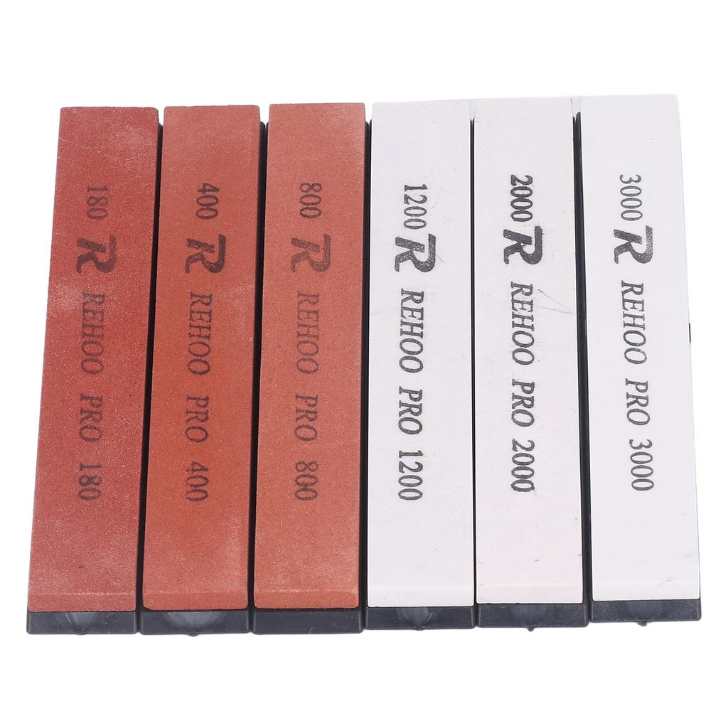 Набор из 6 камней для заточки из белого корунда, многофункциональный, зернистость 80 400 800 1200 2000 3000, набор точильных камней для кухни