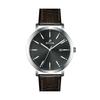 Профиль Кожаный ремешок Кварцевые мужские часы с черным циферблатом 50216STN623
