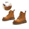 Leather rhubarb boots women's 2025 autumn and winter new retro polished Martin boots casual boots British style tooling short boots