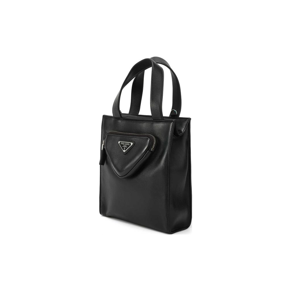 Prada Мягкая сумка-тоут из кожи ягненка с кошельком для монет и съемным плечевым ремнем Женские сумки-тоут Черная 1BG418-2DX8-F0002-V-MTO
