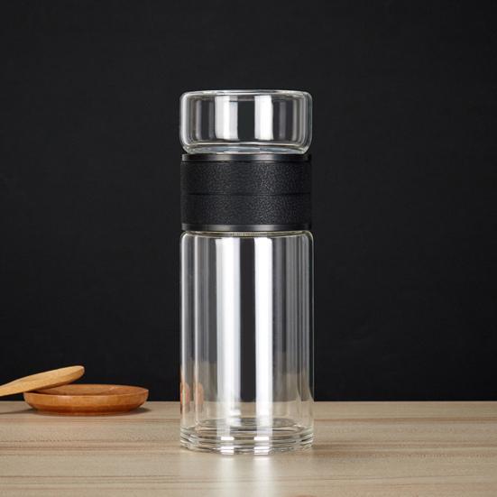 Стеклянная бутылка для заваривания чая, двойная стеклянная чашка для чая, фильтр из нержавеющей стали, герметичная конструкция, устойчивая к температурам, отделение воды для чая