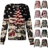 Women's Casual Long-Sleeved Single-Breasted Christmas-Themed Print Cardigan