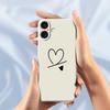 For iPhone 17 Case Black Love Pattern Printing Straight Edge TPU Phone Back Cover