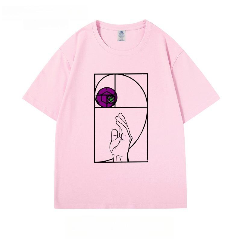 JoJo's Bizarre Adventure STEEL BALL RUN Печатная футболка с коротким рукавом Аниме Мужская Летняя Хлопковая Свободная Двумерная Футболка