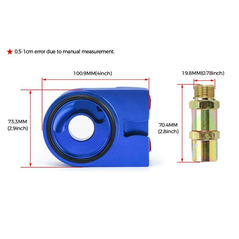 Ingenious-Aluminum Oil Cooler Kit 10AN Oil Filter Sandwich Adapter For Turbo T3 T4 Engine Plates