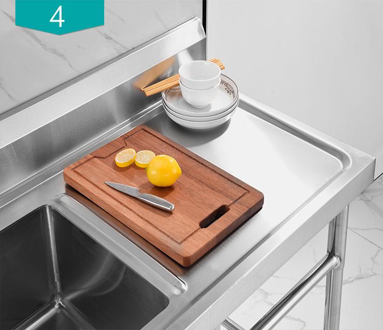 Напольная кухонная мойка из нержавеющей стали 304 с платформой-подставкой, одна чаша для мытья овощей и посуды.