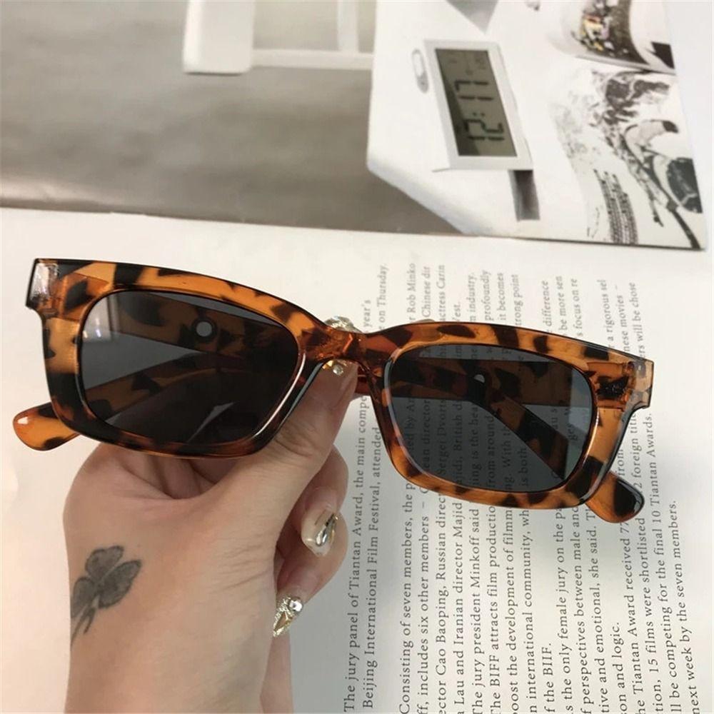 UV400 Protection Retro Sun Glasses Trendy Style Ladies Eyeglasses Rectangle Sunglasses